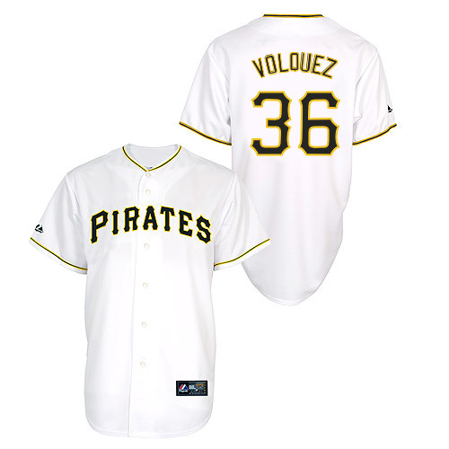 Edinson Volquez #36 Youth Baseball Jersey-Pittsburgh Pirates Authentic Home White Cool Base MLB Jersey